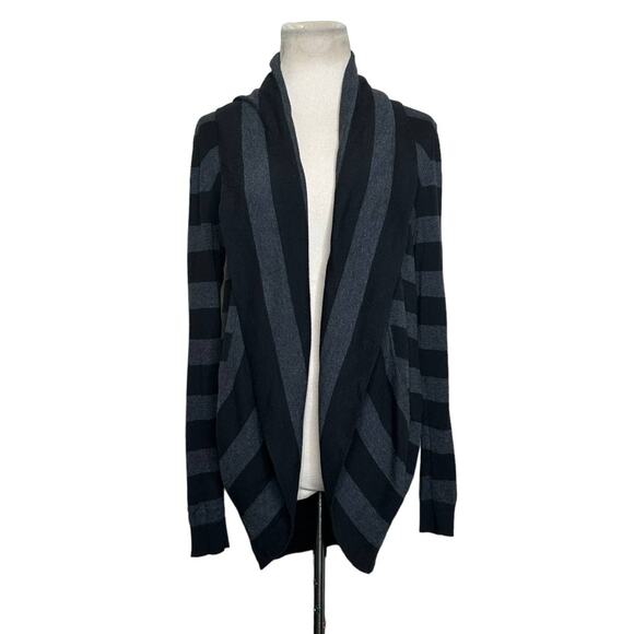 Loft gray black open front long sleeves cardigan size M - Picture 1 of 9